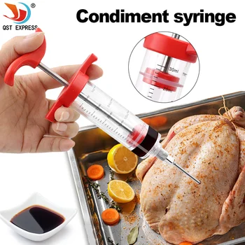 Turkey needle meat seasoning injection tool barbecue poultry marinade flavor cooking   1pc stainless steel needle