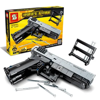 SY7053 378pcs Weapon P18 Pistol Model GAME FOR PEACE Shooting Building Bricks Block Kids Toys Compatible blocks Military
SY7053 378pcs Weapon P18 Pistol Model GAME FOR PEACE Shooting Building Bricks Block Kids Toys Compatible blocks Military