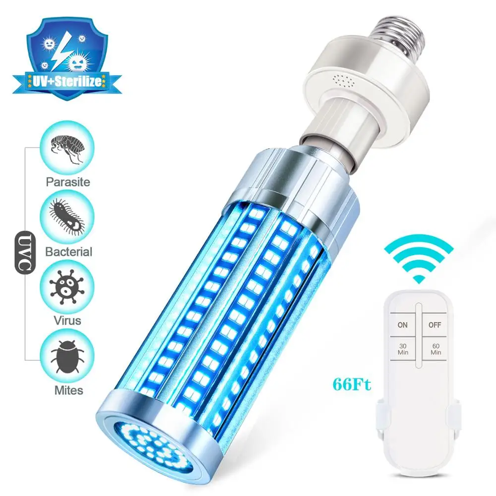 New UV germicidal lamp E27 60W UVC Ultraviolet Corn Bulb Disinfection Sterilizer Ozone Led Lights for Home Clean Air Kill Mites
New UV germicidal lamp E27 60W UVC Ultraviolet Corn Bulb Disinfection Sterilizer Ozone Led Lights for Home Clean Air Kill Mites