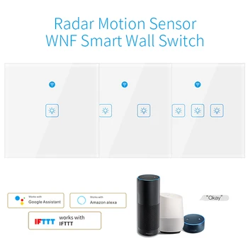 Wifi Smart Light Switch Glass Screen Touch Panel Voice Control Wireless Wall Switches Remote With Alexa Google Home 1/2/3 Gang
Wifi Smart Light Switch Glass Screen Touch Panel Voice Control Wireless Wall Switches Remote With Alexa Google Home 1/2/3 Gang