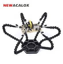 NEWACALOX Multi Soldering Helping Hands Third Hand Tool with 6pcs Flexible Arms For PCB Board Soldering Assembly Repair Station
NEWACALOX Multi Soldering Helping Hands Third Hand Tool with 6pcs Flexible Arms For PCB Board Soldering Assembly Repair Station