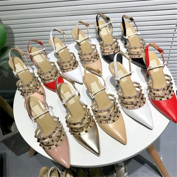 Ins Fashion Women's Shoes Genuine Leather Women's Pumps Pointed Toe High Heels Sandas Rivet Patent Leather Dress Pumps 34-41
Ins Fashion Women's Shoes Genuine Leather Women's Pumps Pointed Toe High Heels Sandas Rivet Patent Leather Dress Pumps 34-41