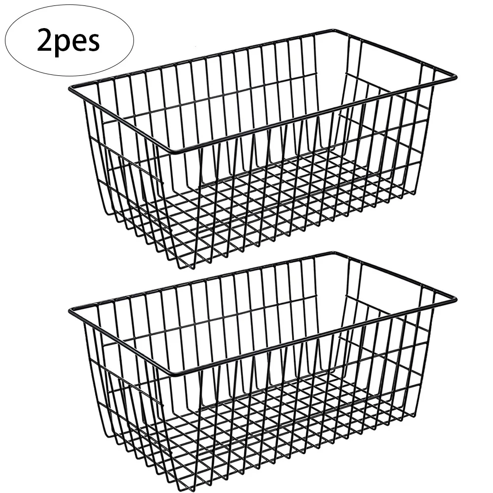 2Pcs Iron Storage Box Wire Storage Basket Organizer Rack With Handles Rectangular Storage Box For Kitchen Bedrooms And Bathrooms
2Pcs Iron Storage Box Wire Storage Basket Organizer Rack With Handles Rectangular Storage Box For Kitchen Bedrooms And Bathrooms