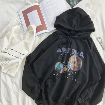 Autumn and Winter Warm Nostalgia Old Planet Printed Spaceship Arizona Space Print Black Hooded Sweatshirt Hoodie
Autumn and Winter Warm Nostalgia Old Planet Printed Spaceship Arizona Space Print Black Hooded Sweatshirt Hoodie