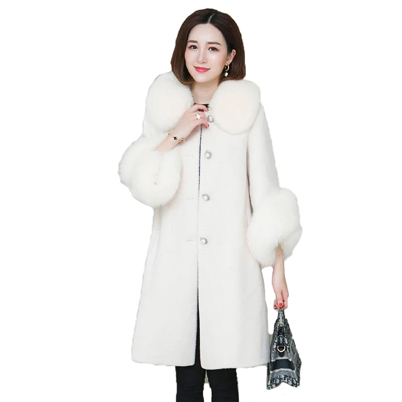 2021 New Faux Fur Coat Women Autumn Winter White Pink 5XL Loose Casual Tops V-Neck Fashion Faux Fox Fur Jacket N1042
2021 New Faux Fur Coat Women Autumn Winter White Pink 5XL Loose Casual Tops V-Neck Fashion Faux Fox Fur Jacket N1042