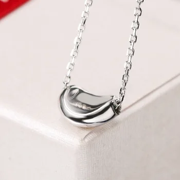 40+5cm high quality 100% 925 Sterling silver Fashion Authentic Simple Geometric Pendant Necklace Women Bean Shape Fine Jewelry
40+5cm high quality 100% 925 Sterling silver Fashion Authentic Simple Geometric Pendant Necklace Women Bean Shape Fine Jewelry