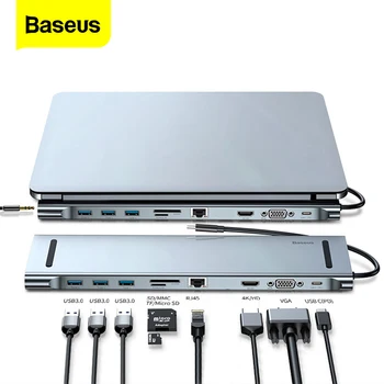 Baseus USB C HUB Type C to HDMI VGA RJ45 Multi Ports USB 3.0 USB3.0 Type-C Splitter For Macbook Pro Air USB-C HUB Power Adapter
Baseus USB C HUB Type C to HDMI VGA RJ45 Multi Ports USB 3.0 USB3.0 Type-C Splitter For Macbook Pro Air USB-C HUB Power Adapter