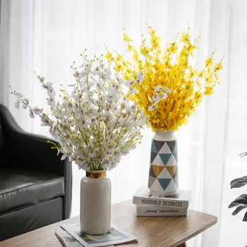 10PCS/LOT Artificial Dancing Orchid Fake Flower Oncidium Silk Flower Plastic Flower Big Five Fork Phalaenopsis Home Decoration
10PCS/LOT Artificial Dancing Orchid Fake Flower Oncidium Silk Flower Plastic Flower Big Five Fork Phalaenopsis Home Decoration