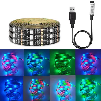 USB LED Strip Light SMD 5050 RGB Ambilight Flexible LED Light Tape 5V Neon Lamp Changeable Color Home TV Backlight Lamps el wire
USB LED Strip Light SMD 5050 RGB Ambilight Flexible LED Light Tape 5V Neon Lamp Changeable Color Home TV Backlight Lamps el wire