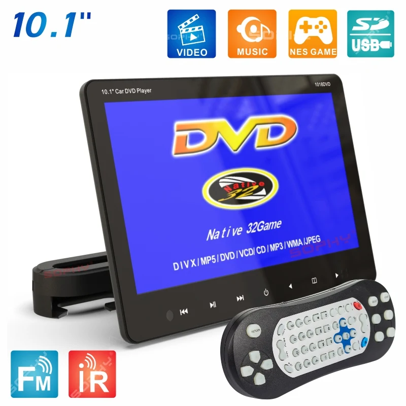 10.1 Inches Car Headrest DVD Video Player Rear Seat Entertainment DVD-9/VCD/CD/USB/SD/HDMI/Game/Speakers SH1018DVD
10.1 Inches Car Headrest DVD Video Player Rear Seat Entertainment DVD-9/VCD/CD/USB/SD/HDMI/Game/Speakers SH1018DVD