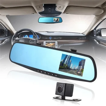 Car 4.3in LED Display Rearview Mirror Driving Recorder Dual Lens Rear View Reverse Camera HD Monitor Dash Camera
Car 4.3in LED Display Rearview Mirror Driving Recorder Dual Lens Rear View Reverse Camera HD Monitor Dash Camera