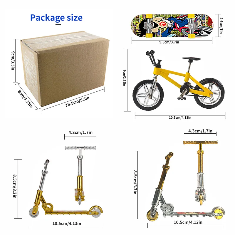 Generic Kids Mini Fingerboard Bike Toys Set Finger Skateboard Scooter