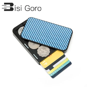 BISI GORO Carbon Fiber Protector Credit Card Holder RFID Blocked Single Box Thin Wallet Men Slim Card Case tarjetero hombre Coin
BISI GORO Carbon Fiber Protector Credit Card Holder RFID Blocked Single Box Thin Wallet Men Slim Card Case tarjetero hombre Coin