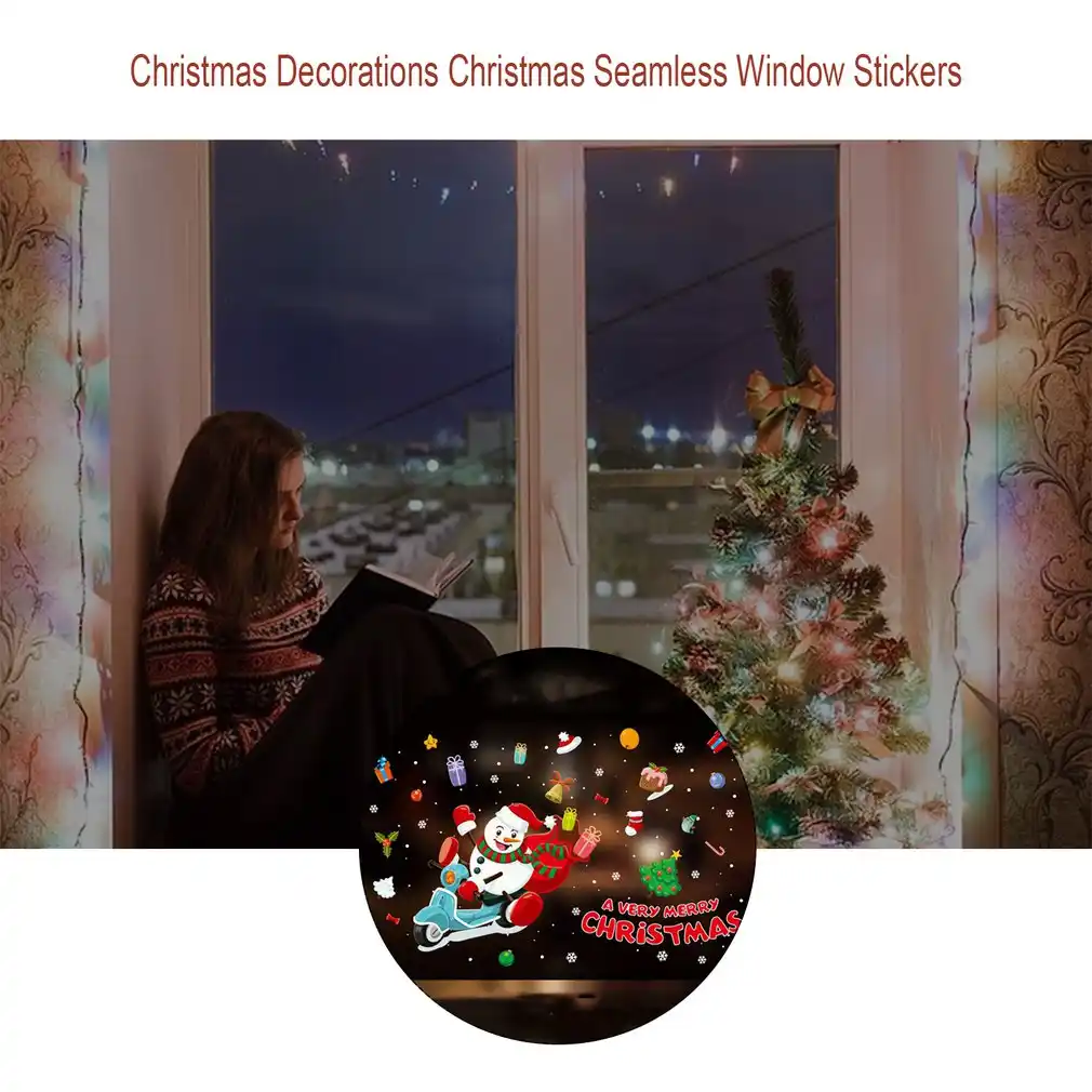 christmas decoration christmas window sticker double-sided