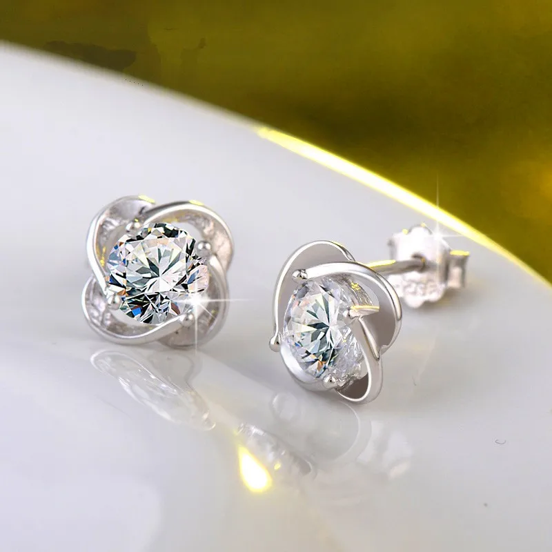 Luxury Female Flower Small Stud Earrings Real 925 Sterling Silver Small Earrings Trendy Crystal Stone Wedding Earrings For Women
Luxury Female Flower Small Stud Earrings Real 925 Sterling Silver Small Earrings Trendy Crystal Stone Wedding Earrings For Women