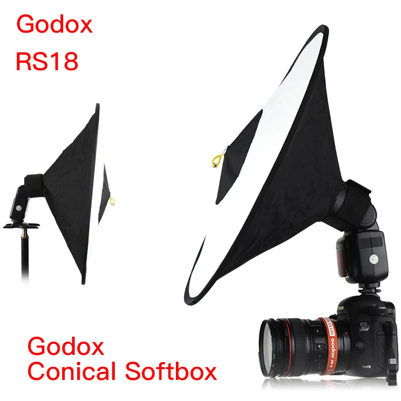 Портативный складной конический софтбокс Godox RS18 мягкий диффузор 44x18 см для