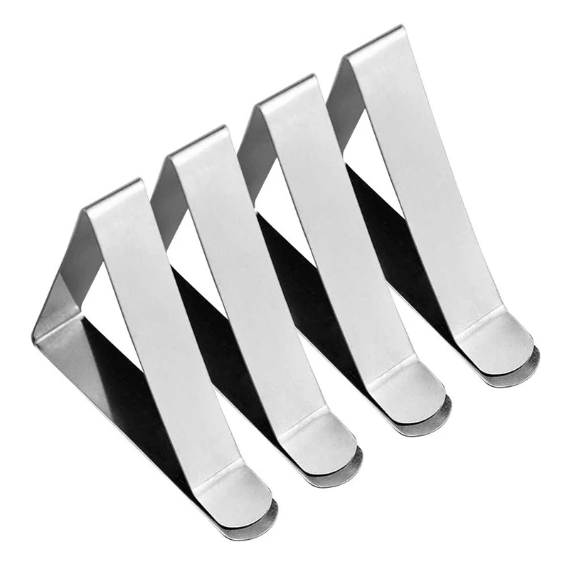 4 Pcs Stainless Steel Tablecloth Clip Non-Slip Adjustable Table Cover Clamps Cloth Holders For Party Picnic | Обустройство дома