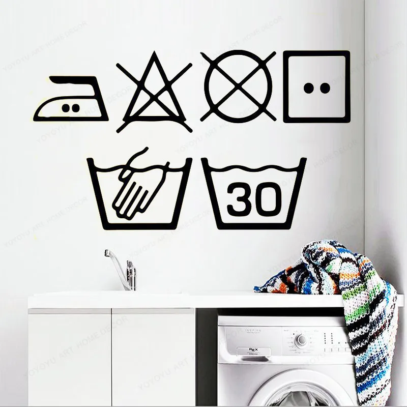 

laundry room decoration Laundry Room Wall Sticker vinyl home removable wall art mural wash dry wall decal JH262