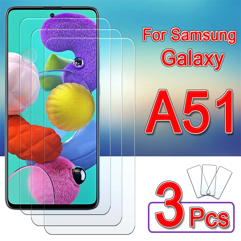 

3 Pcs Protective Glass For Samsung Galaxy A51 A52 Screen Protector On Sumsung A52 A52s 5G A 51 52 5 1 2 A50 Tempered Glas Film