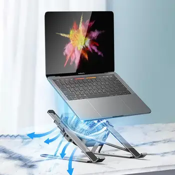 Portable Aluminum Alloy Bracket Laptop Stand For Macbook Pro Foldable Laptop Holder Adjustable Notebook Support With Cooling Fan
Portable Aluminum Alloy Bracket Laptop Stand For Macbook Pro Foldable Laptop Holder Adjustable Notebook Support With Cooling Fan