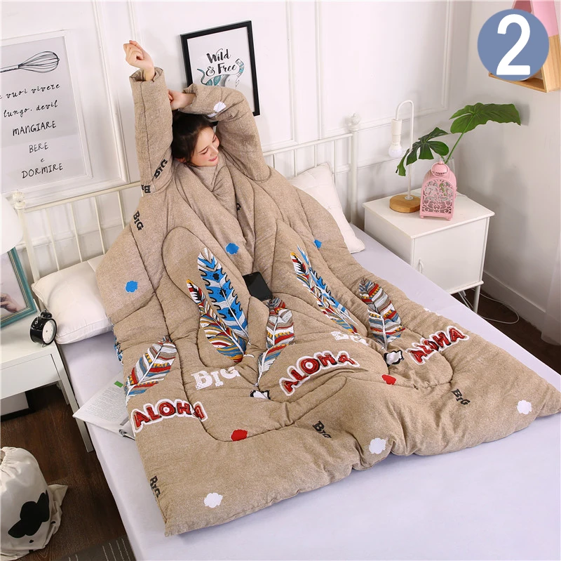 Lazy Quilt with Sleeves Warm Thicken Blanket Multifunction Soft for Home Winter Nap SEP99
Lazy Quilt with Sleeves Warm Thicken Blanket Multifunction Soft for Home Winter Nap SEP99