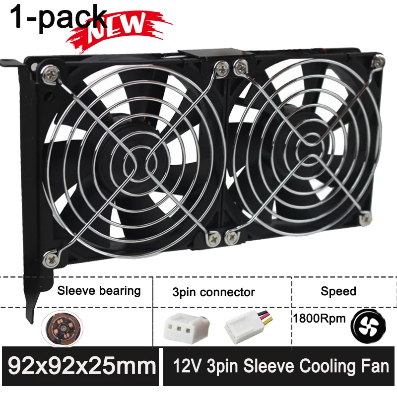 Gdstime Universal VGA Cooling Fan Dual 90mm 3.5inch 3pin DC 12V Computer Chassis PCI Graphics Card Double Fan 9CM
Gdstime Universal VGA Cooling Fan Dual 90mm 3.5inch 3pin DC 12V Computer Chassis PCI Graphics Card Double Fan 9CM