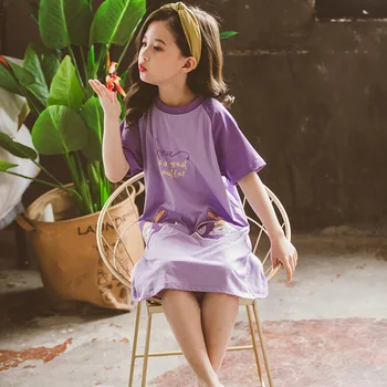 Summer Girls Nightgown Cotton Nightdress for Girl Short Sleeve Cartoon Pajamas Princess Kids Night Dress Children Home Clothes
Summer Girls Nightgown Cotton Nightdress for Girl Short Sleeve Cartoon Pajamas Princess Kids Night Dress Children Home Clothes