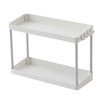 1pc Storage Rack Kitchen Creative Double Layer White Fashionable Kitchen Rack Spice Rack Storage Rack Commodity Shelf
1pc Storage Rack Kitchen Creative Double Layer White Fashionable Kitchen Rack Spice Rack Storage Rack Commodity Shelf