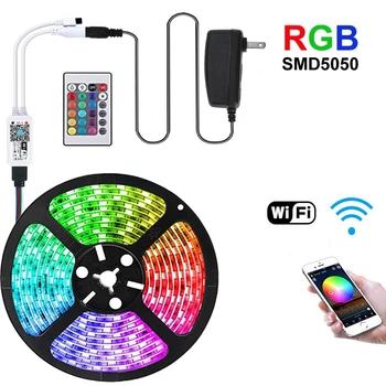 RGB 12V LED Strip SMD 5050 1M - 5M 10M 15M 20M Set Flexible Tape Diode RGB Led Strip Light Wifi + Power IR APP Control Wireless 
RGB 12V LED Strip SMD 5050 1M - 5M 10M 15M 20M Set Flexible Tape Diode RGB Led Strip Light Wifi + Power IR APP Control Wireless