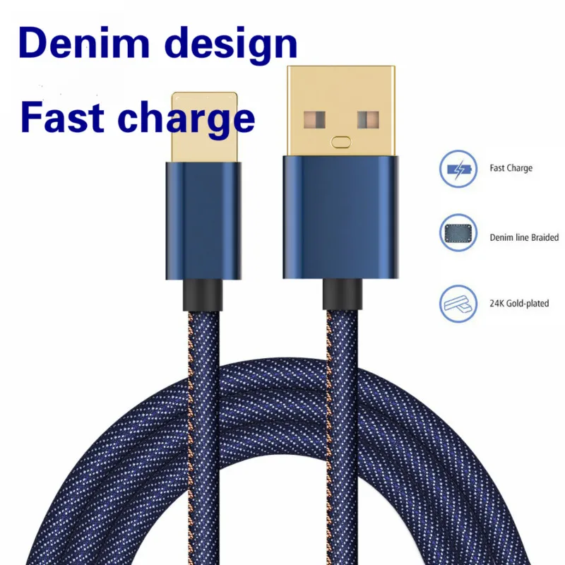 Denim Charging Cable For iPhone/Micro/Type C Fast Charge USB Cable 1m 2m Cowboy Style Data Cable For iPhone Sumsang Xiaomi Redmi
Denim Charging Cable For iPhone/Micro/Type C Fast Charge USB Cable 1m 2m Cowboy Style Data Cable For iPhone Sumsang Xiaomi Redmi