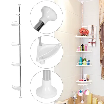 4 Layer 85-305cm Height Adjustable Telescopic Bathroom Corner Shower Shelf Rack Bath Supplies Organizer Storage Holder
4 Layer 85-305cm Height Adjustable Telescopic Bathroom Corner Shower Shelf Rack Bath Supplies Organizer Storage Holder