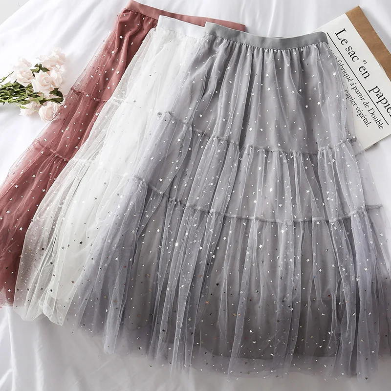 Mooirue Mesh Gradient Sling Vintage Long Skirts Women Streetwear Korean Style Bottom Loose Casual High Waist Stars Puff Skirts
Mooirue Mesh Gradient Sling Vintage Long Skirts Women Streetwear Korean Style Bottom Loose Casual High Waist Stars Puff Skirts