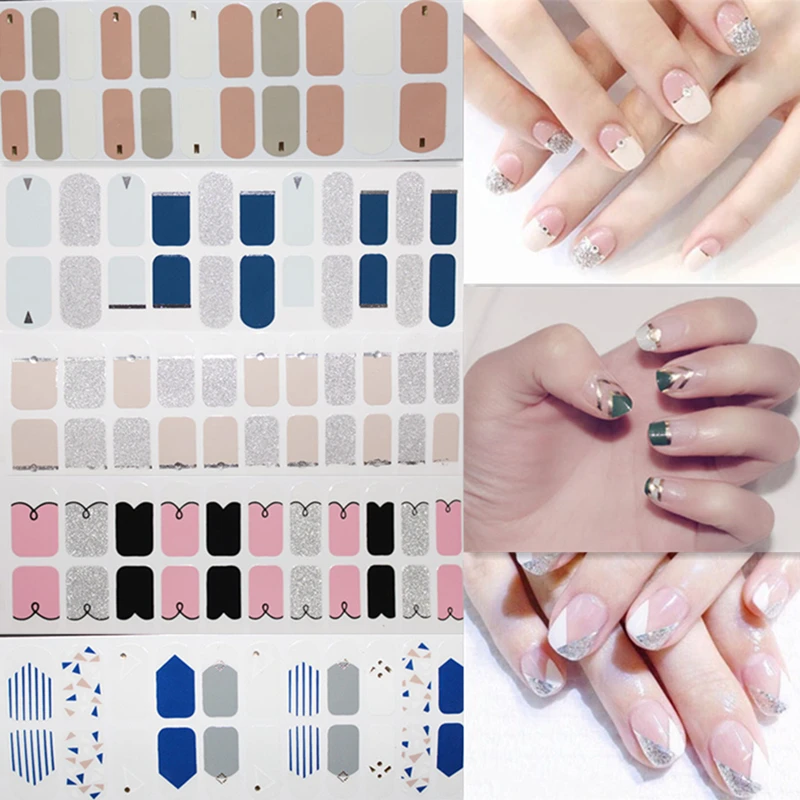 5Sheets 22Tips French Nail Art Glitter Stickers Summer Full Cover Wraps Adhesive Nail Polish Manicure Strips Kits Predesigned
5Sheets 22Tips French Nail Art Glitter Stickers Summer Full Cover Wraps Adhesive Nail Polish Manicure Strips Kits Predesigned