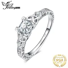 Jpalace Keltische Prinses Cz Engagement Ring 925 Sterling Zilveren Ringen Voor Vrouwen Anniversary Trouwringen Zilver 925 Sieraden(China)