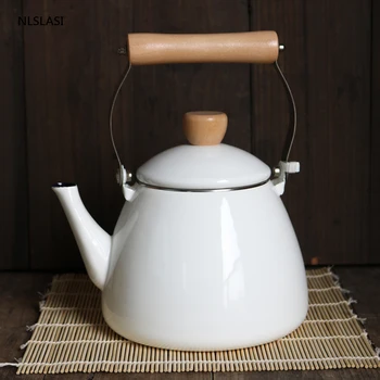 NLSLASI iron enamel white wooden handle Japanese kettle/open flame/induction cooker cold kettle for coffee/milk tea
NLSLASI iron enamel white wooden handle Japanese kettle/open flame/induction cooker cold kettle for coffee/milk tea