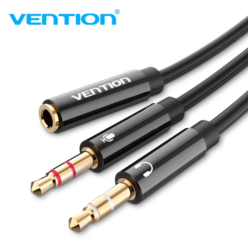 

Vention Headphone Splitter Earphone Adapter Audio 3.5mm Female to 2 Male Jack 3.5 Mic Y Splitter Headset to PC Adapter Aux Cable