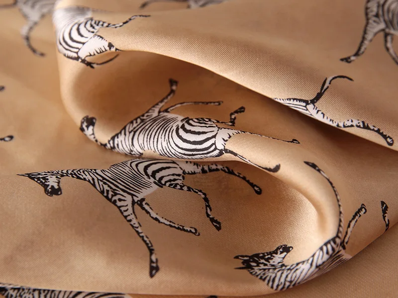 Luxury Silk Plaid Scarf - Soft Satin Neck Tie Hair Band for Women