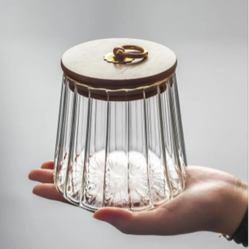 Clean clear Petal glass tea pot candy dry fruit jar bamboo lid portable small sealed storage pot home storage
Clean clear Petal glass tea pot candy dry fruit jar bamboo lid portable small sealed storage pot home storage