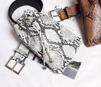 

Women Waist Pack Serpentine Fanny Pack Leather Fashion Snake Skin Waist Belt travel belt женские поясные сумки#XP30