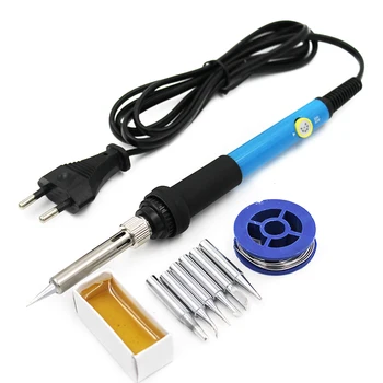 Eu Plug 110V 220V 60W Soldering Iron Thermostatic Electric Mini Solder Iron Station With 6Pcs Soldering Tip Solder Wire Rosin
Eu Plug 110V 220V 60W Soldering Iron Thermostatic Electric Mini Solder Iron Station With 6Pcs Soldering Tip Solder Wire Rosin