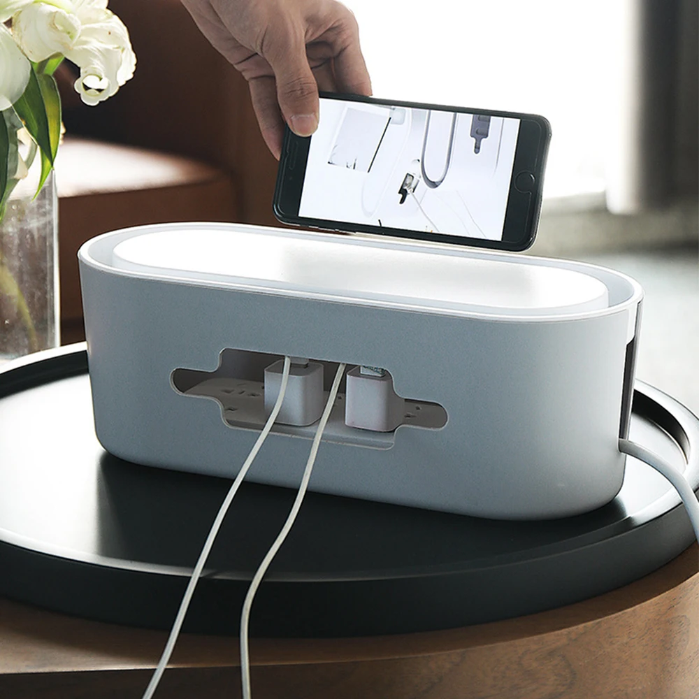 Plastic Desk Organizer Cable Winder Container Case Power Strip Storage Box Dustproof Cover Phone Charge Holder for Desk Floor
Plastic Desk Organizer Cable Winder Container Case Power Strip Storage Box Dustproof Cover Phone Charge Holder for Desk Floor