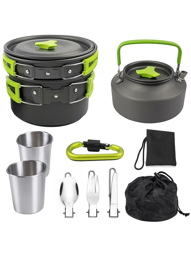 Camping Cookware Cooking Mess Kit Set For 2-3 People Hanging Pot Pan Kettle With Base Cook Set For Outdoor Camping Picnic 3 Colo
Camping Cookware Cooking Mess Kit Set For 2-3 People Hanging Pot Pan Kettle With Base Cook Set For Outdoor Camping Picnic 3 Colo