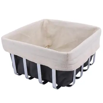 Stainless Steel Bread Basket with Cloth Liner Storage Container Fruit Basket Tableware Organizer 
Stainless Steel Bread Basket with Cloth Liner Storage Container Fruit Basket Tableware Organizer