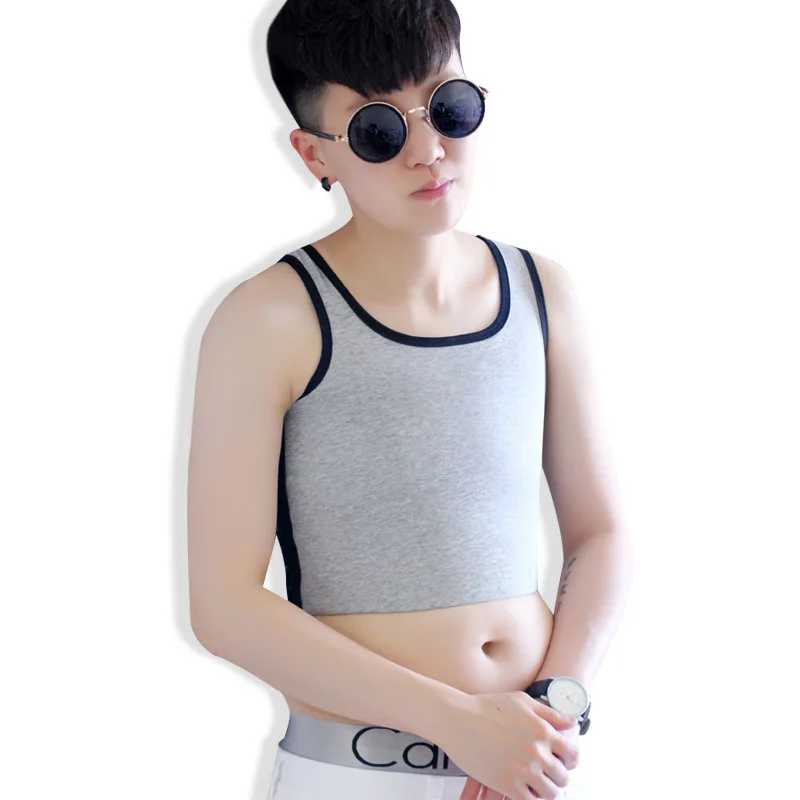 

S-6XL Tomboy Trans Chest Binder Vest Flat Breast Slim Shaper FTM Lesbian Breathable Cotton Undershirt Buckle Bandage Tank Tops