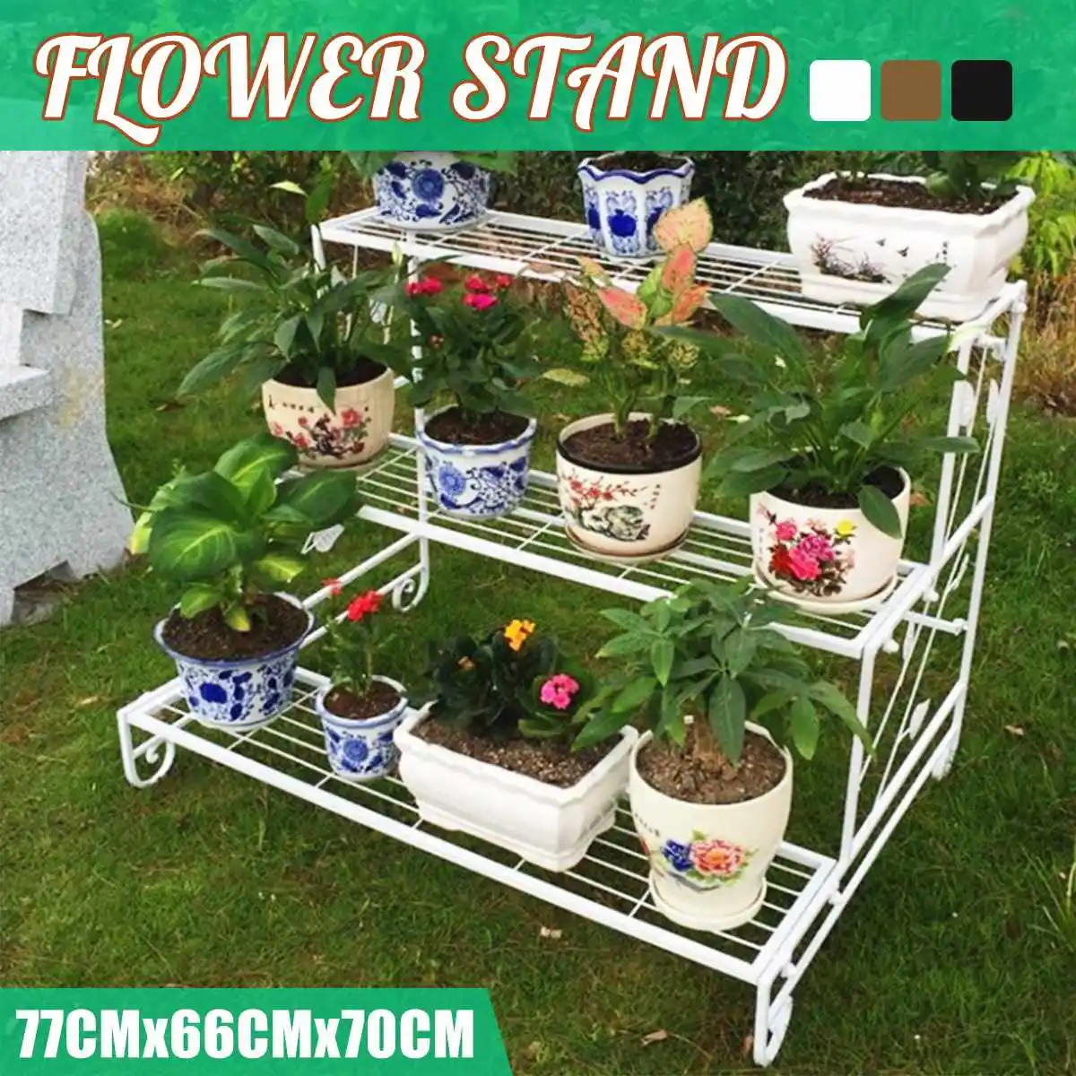 3 Tier Stairs type Metal Flower Plant Stand Indoor Outdoor Succulent plants Pot Display shelves Rack Garden Living room balcony
3 Tier Stairs type Metal Flower Plant Stand Indoor Outdoor Succulent plants Pot Display shelves Rack Garden Living room balcony