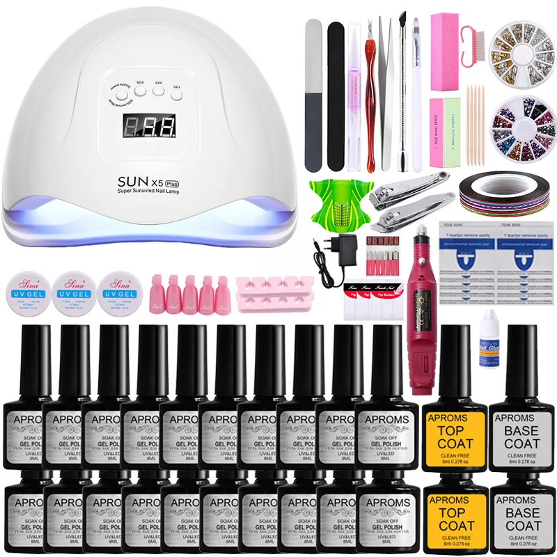 54W Manicure Set Nail Set Salon Nail Gel Polish Set Nail Kit Electric Nail Drill Machine UV LED Nail Lamp Dryer Nail Tools Set
54W Manicure Set Nail Set Salon Nail Gel Polish Set Nail Kit Electric Nail Drill Machine UV LED Nail Lamp Dryer Nail Tools Set