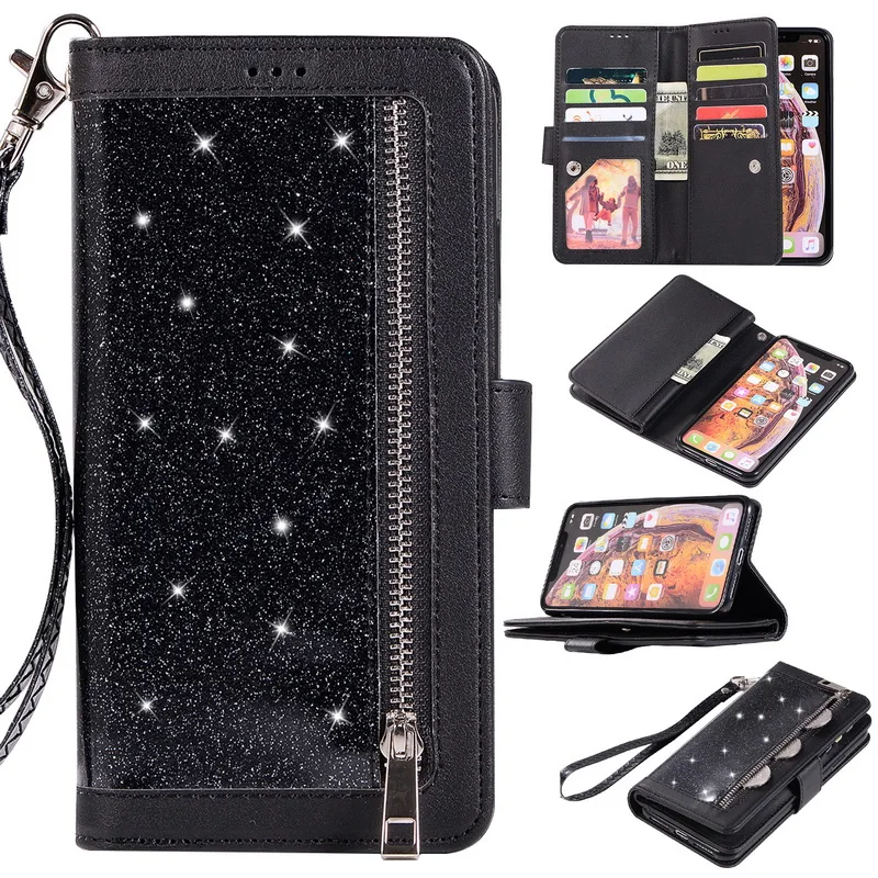 Magnetic Glitter Leather Zipper Wallet Case For iPhone 7 Xr Xs Max X 10 8 Plus 6 6s Luxury Card Flip Case Cover Book Phone Cases
Magnetic Glitter Leather Zipper Wallet Case For iPhone 7 Xr Xs Max X 10 8 Plus 6 6s Luxury Card Flip Case Cover Book Phone Cases