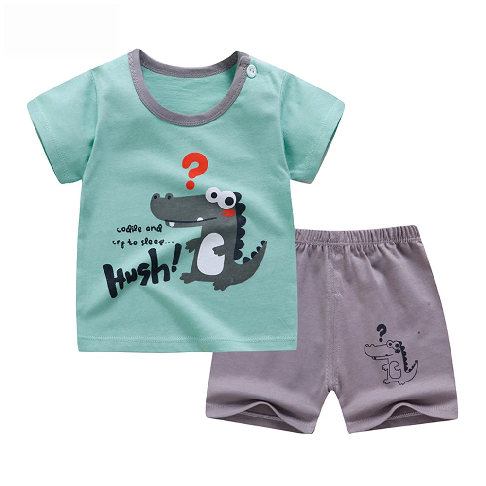 Фото T-Shirt+Short Pants Baby Boy Girls Cotton Kids Clothing Sets Clothes Outfits Bebes Suits 12M to 5 Years Old 2 PCS Set | Мать и ребенок