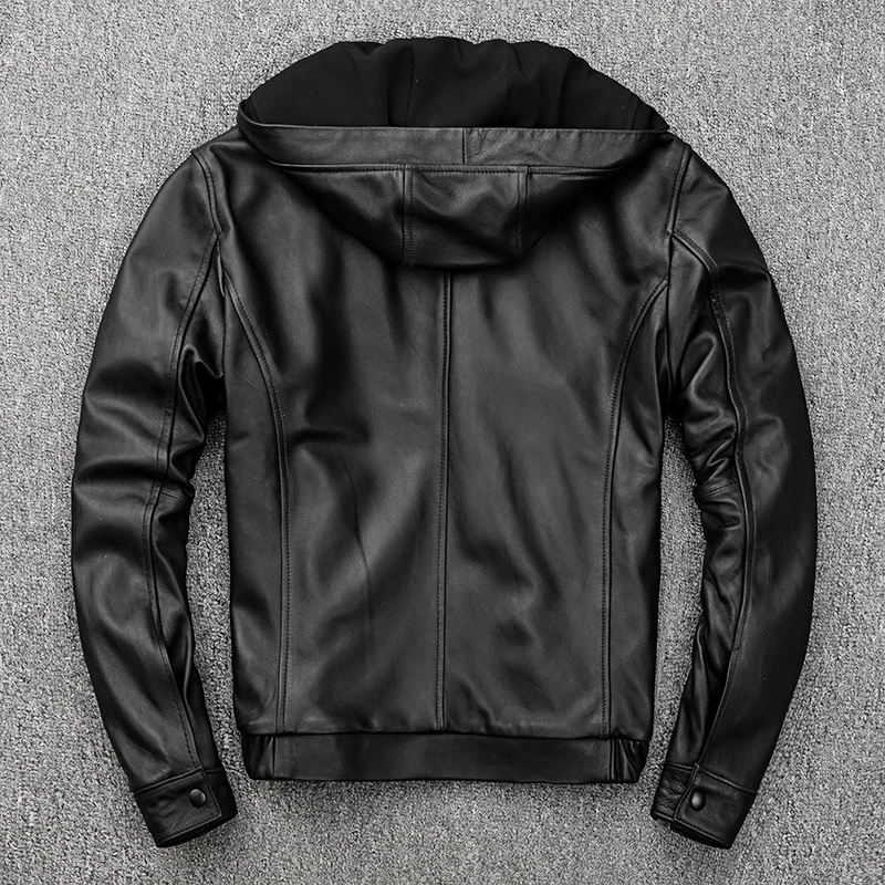 Real Genuine Leather Jacket Men Hooded 100% Sheepskin Coat Short Spring Autumn Plus Size Men's Leather Jackets KJ2905
Real Genuine Leather Jacket Men Hooded 100% Sheepskin Coat Short Spring Autumn Plus Size Men's Leather Jackets KJ2905