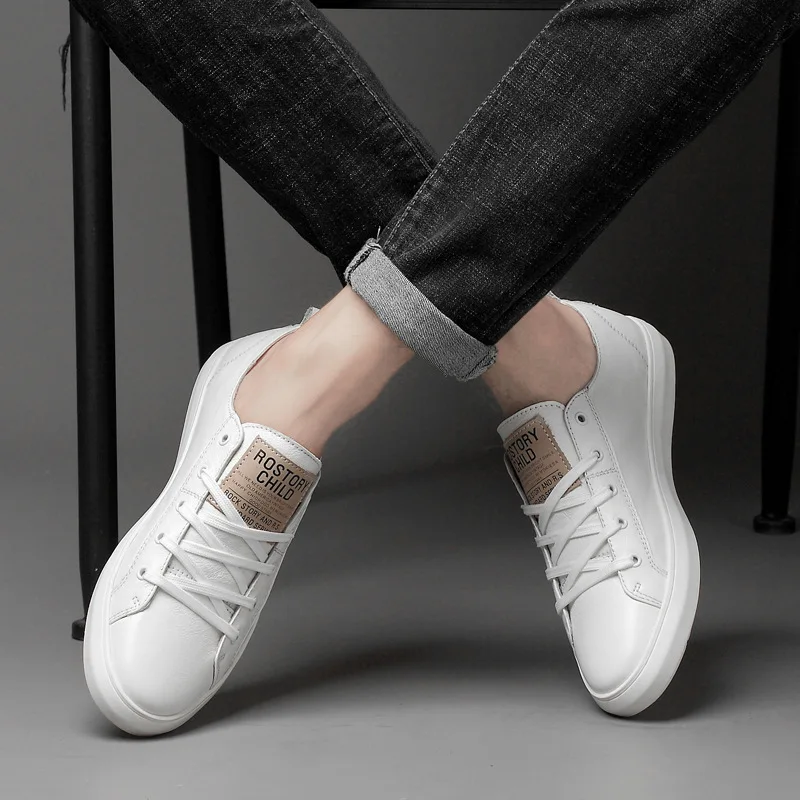 Small White Shoes MEN'S Flat Shoes Men's Trendy Shoes Genuine Leather White Leather Shoes Sports Footwear Breathable Versatile A 
Small White Shoes MEN'S Flat Shoes Men's Trendy Shoes Genuine Leather White Leather Shoes Sports Footwear Breathable Versatile A